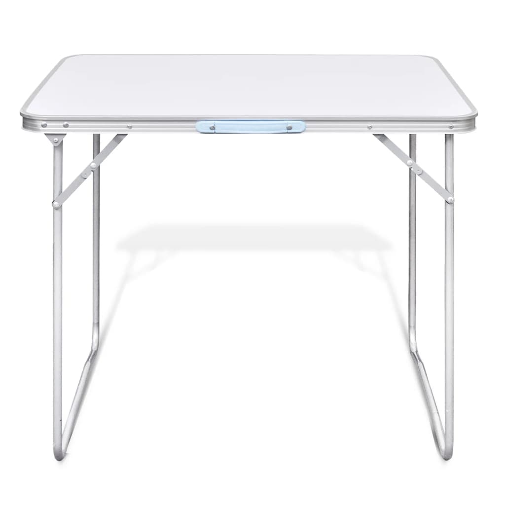 vidaXL طاولة تخييم قابلة للطي بإطار معدني 80 × 60 سم