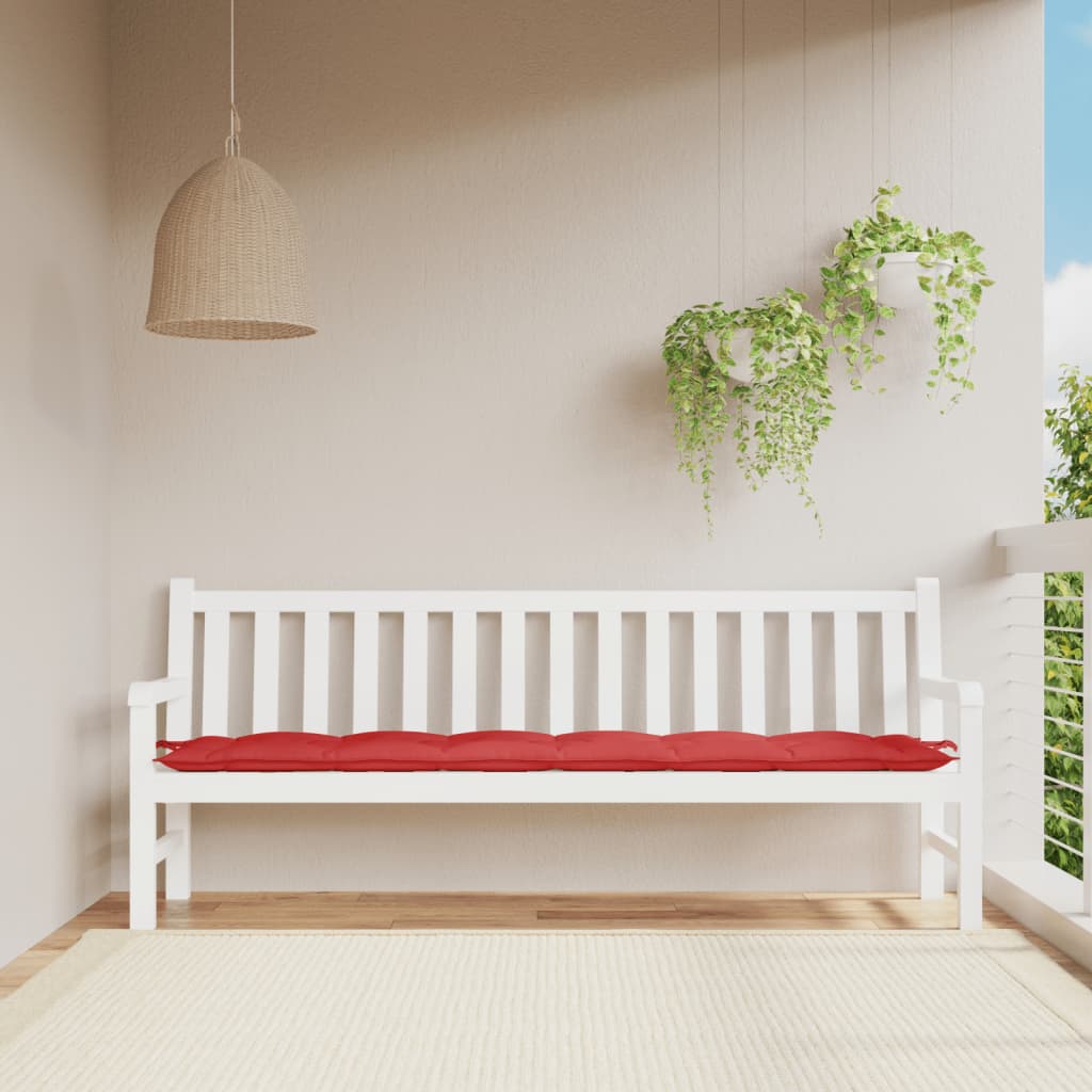 vidaXL وسادة مقعد حديقة أحمر 200×50×7 سم قماش