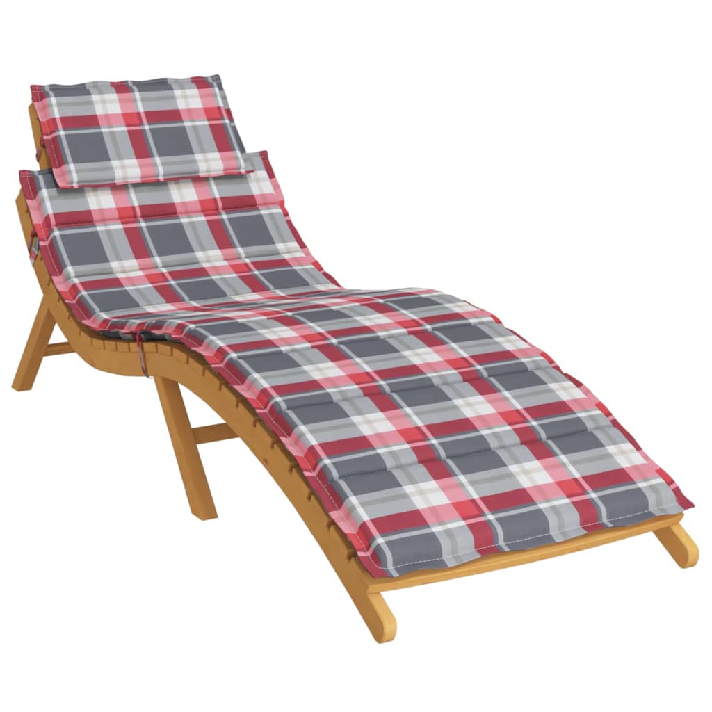 vidaXL وسادة كرسي تشمس نمط أوراق أحمر 186×58×3 سم