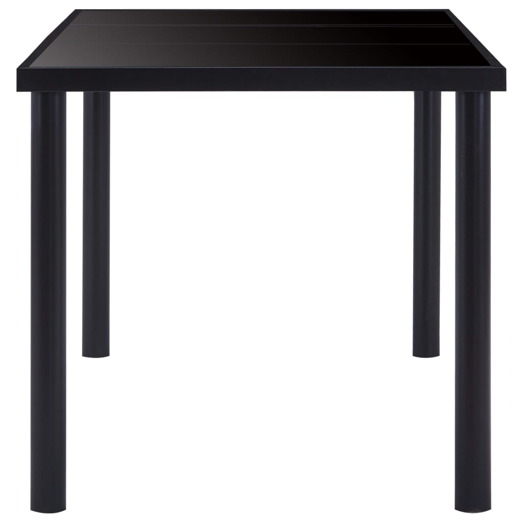 vidaXL طاولة سفرة أسود 200×100×75 سم زجاج مُقسَّى