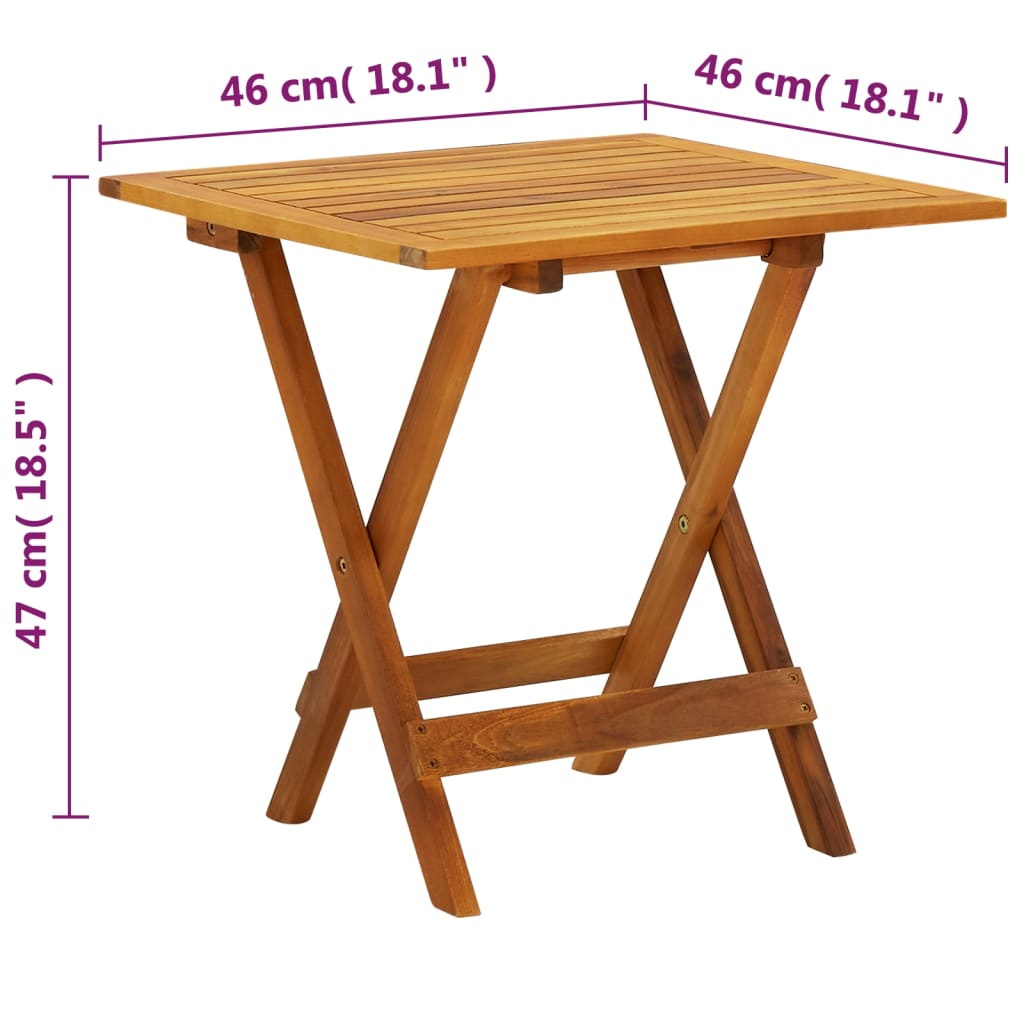 vidaXL طاولة بيسترو 46×46×47 سم خشب أكاسيا صلب