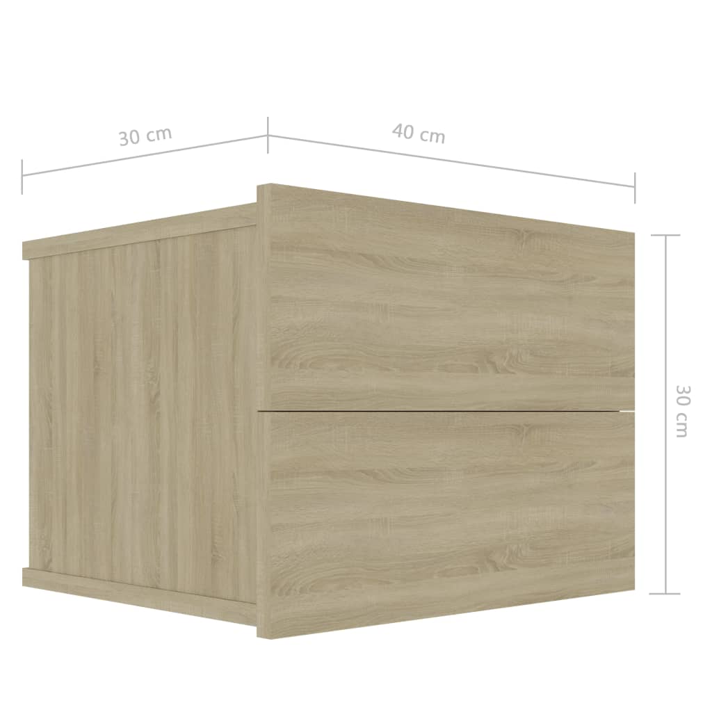 vidaXL خزانات سرير جانبية 2 ق سونوما أوك 40×30×30 سم خشب مضغوط