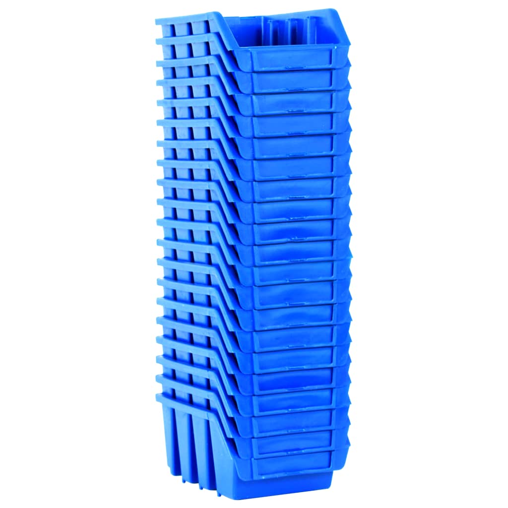 vidaXL صناديق تخزين قابلة للتكديس 20 ق بلاستيك أزرق