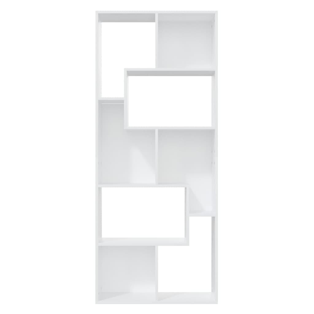 vidaXL خزانة كتب أبيض 67×24×161 سم خشب مضغوط