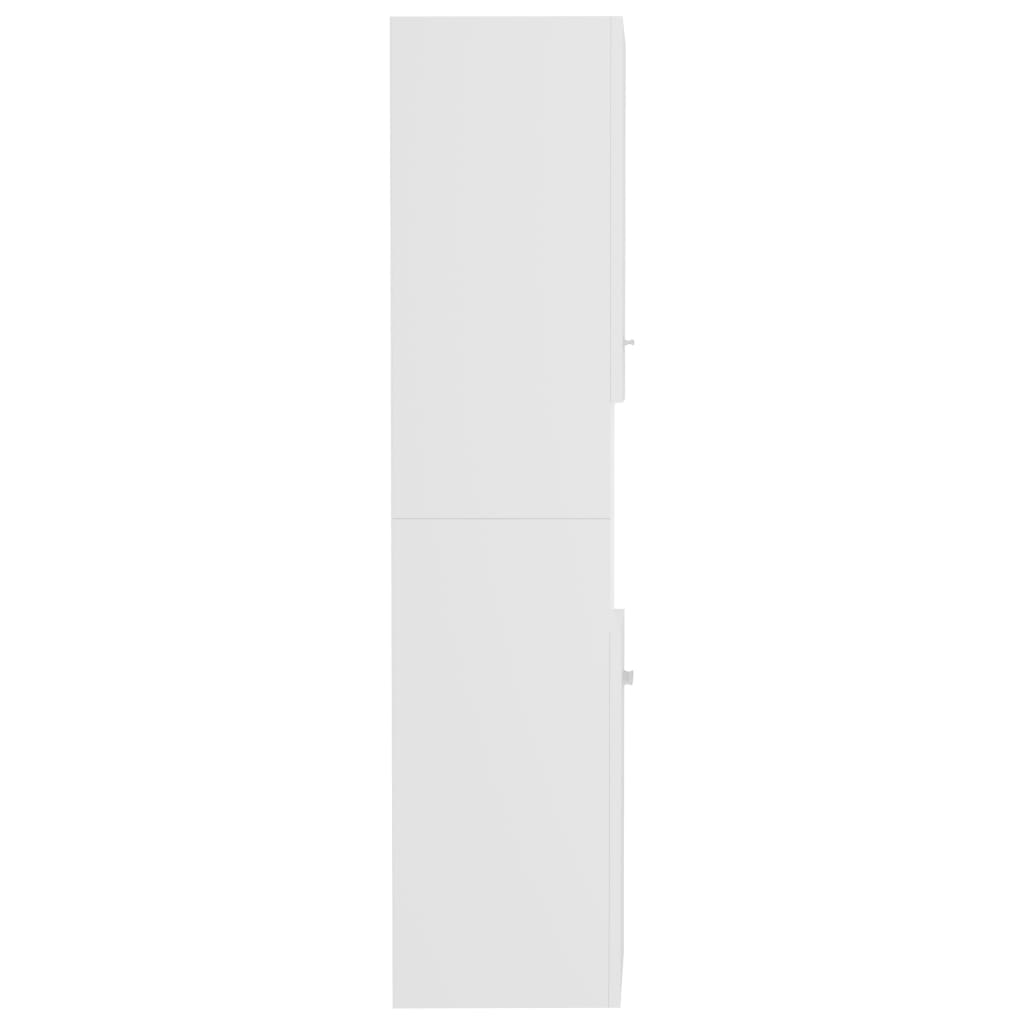 vidaXL خزانة حمام أبيض 30×30×130 سم خشب صناعي
