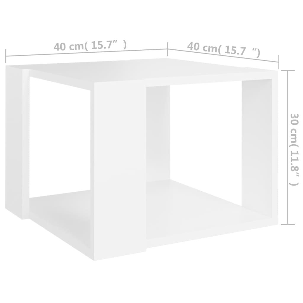 vidaXL طاولة قهوة أبيض 40×40×30 سم خشب صناعي