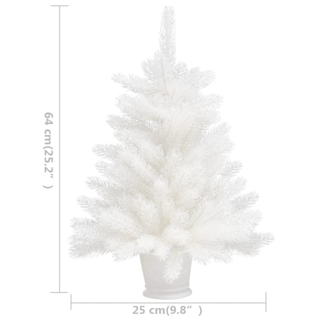 vidaXL شجرة عيد ميلاد صناعية أوراق إبرية شبه حقيقية أبيض 65 سم