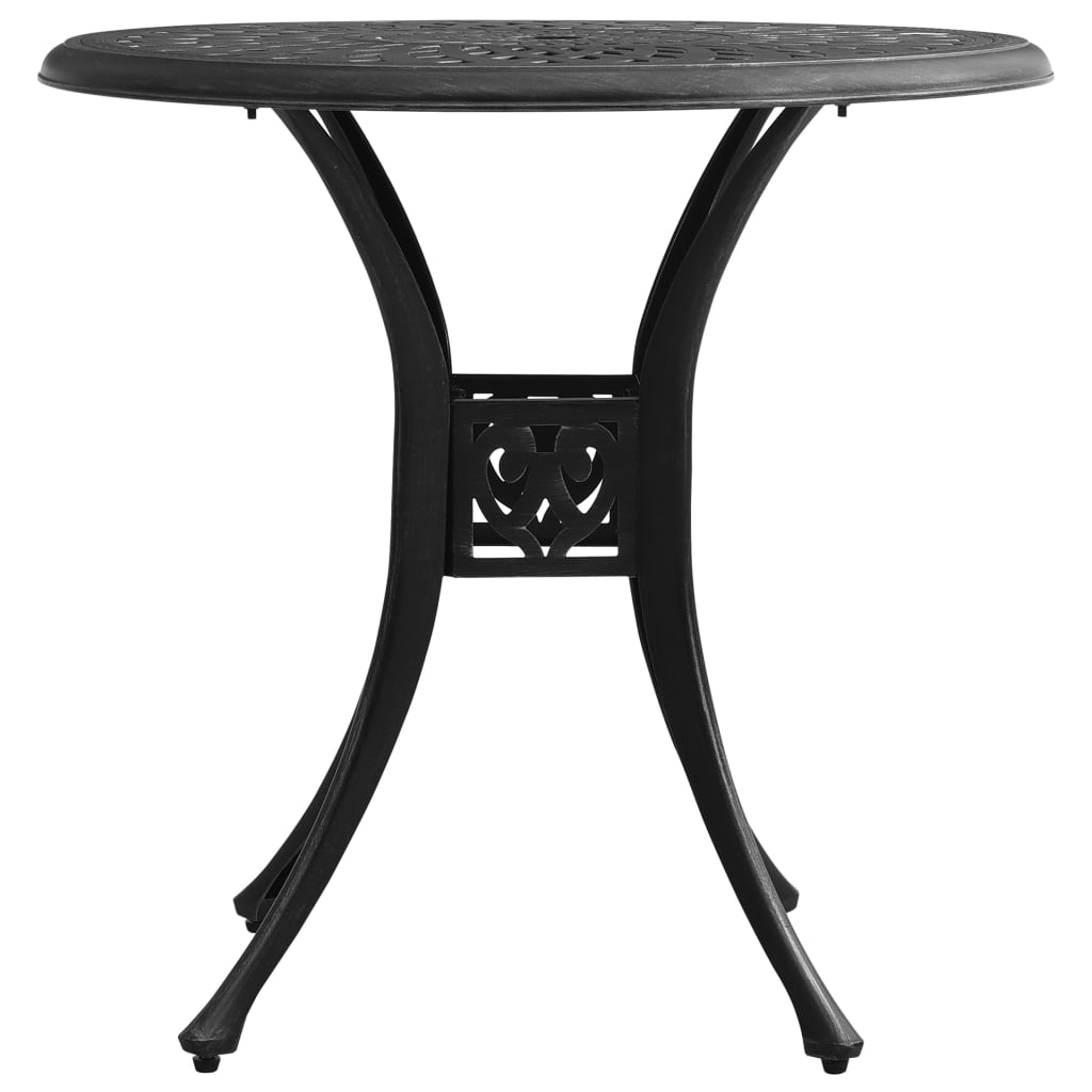 vidaXL طاولة حديقة أسود 78×78×72 سم ألومنيوم مصبوب