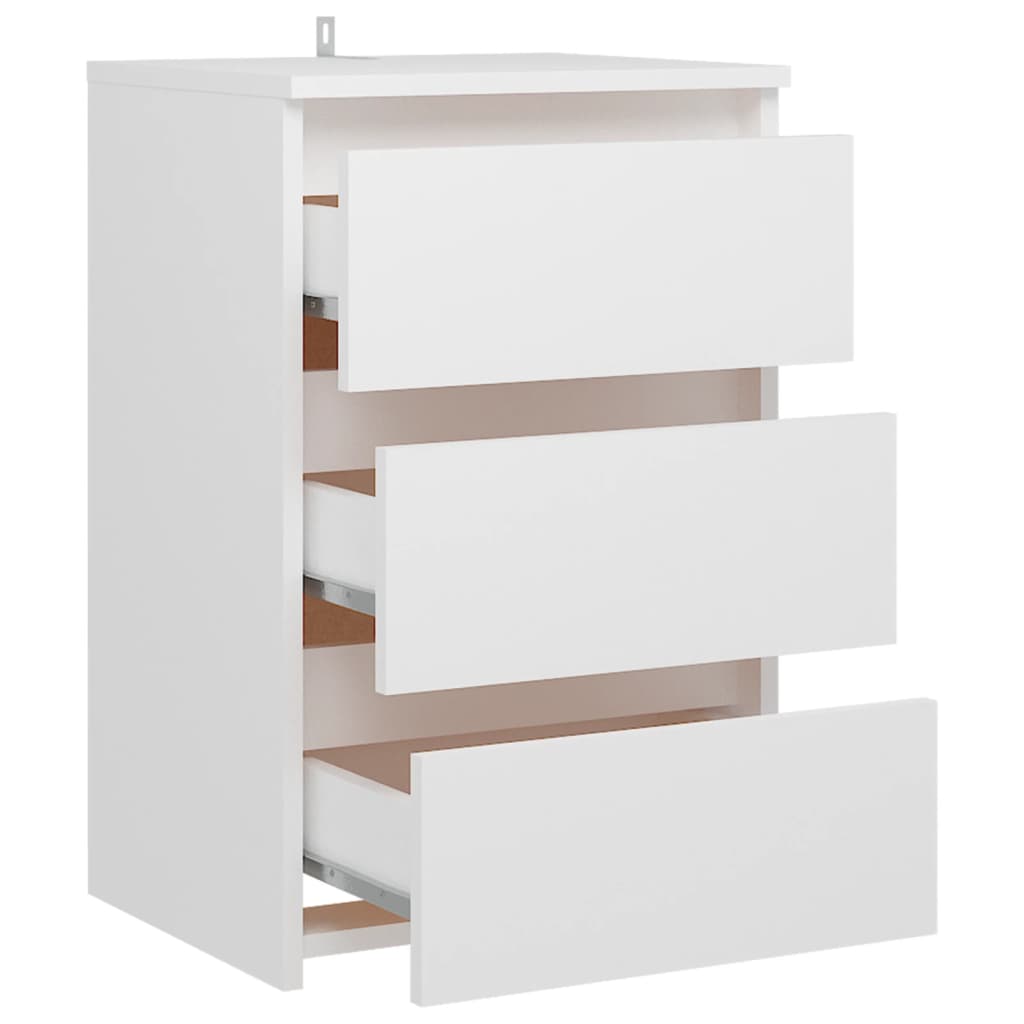vidaXL خزانة سرير أبيض 40×35×62.5 سم خشب حبيبي