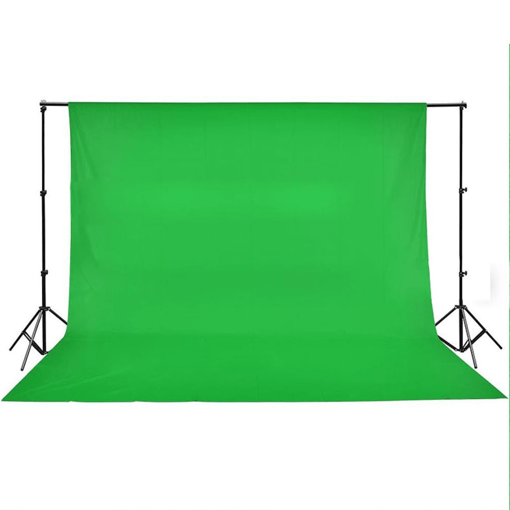 vidaXL ستارة خلفية التصوير قطن أخضر 500×300 سم مفتاح كروما