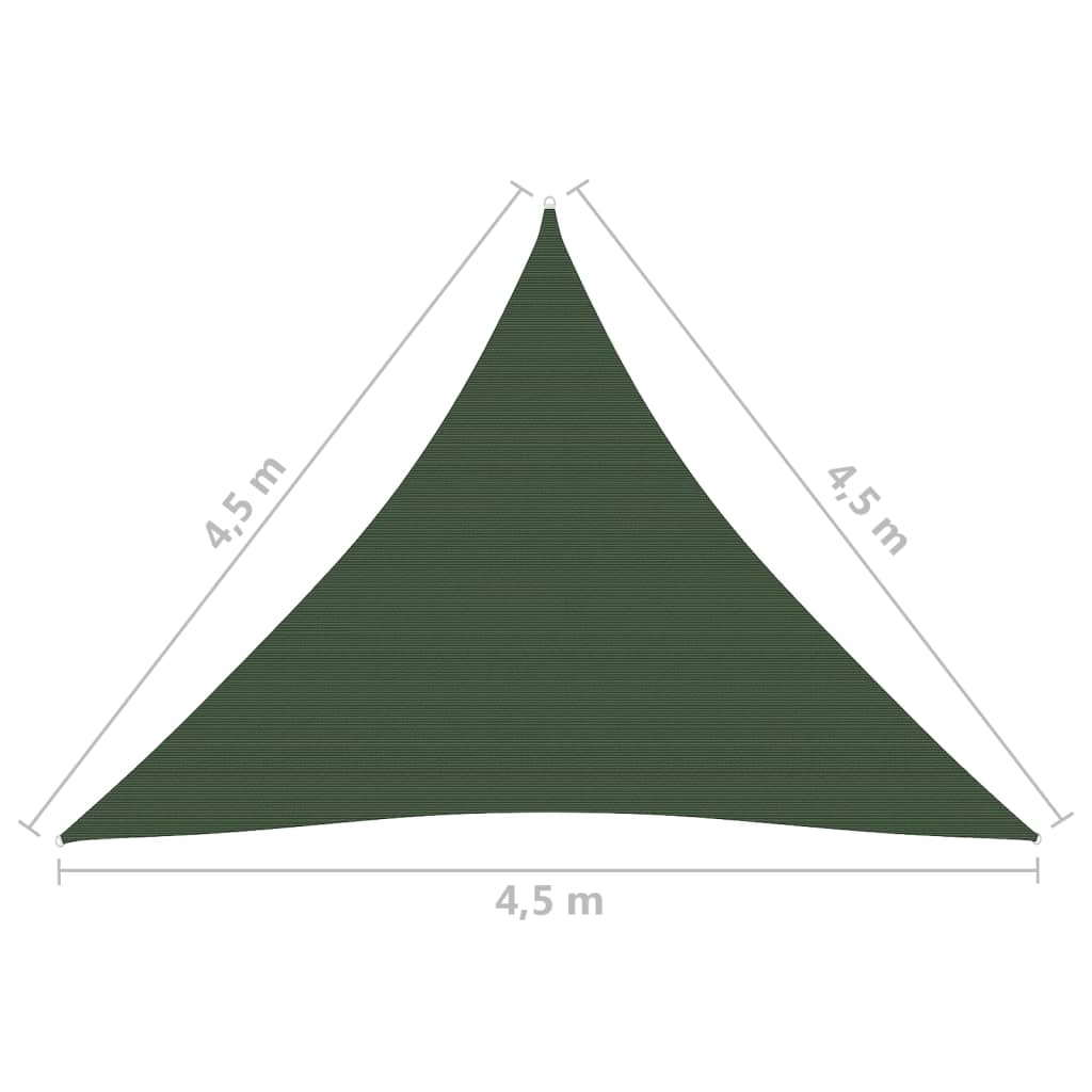 vidaXL مظلة شراعية 160 جم/م² أخضر داكن 4.5×4.5×4.5 م HDPE