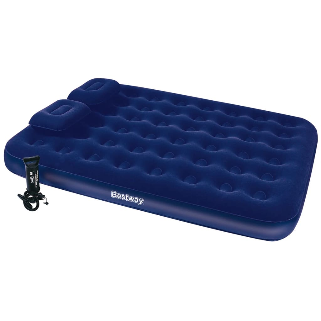 Bestway Bestway سرير هوائي قابل للنفخ محشو بالصوف مع وسادة ومضخة هواء 203×152×22 سم 67374