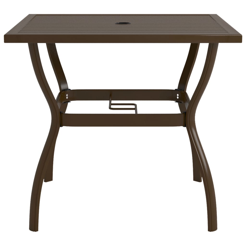 vidaXL طاولة حديقة بني 81.5×81.5×72 سم فولاذ