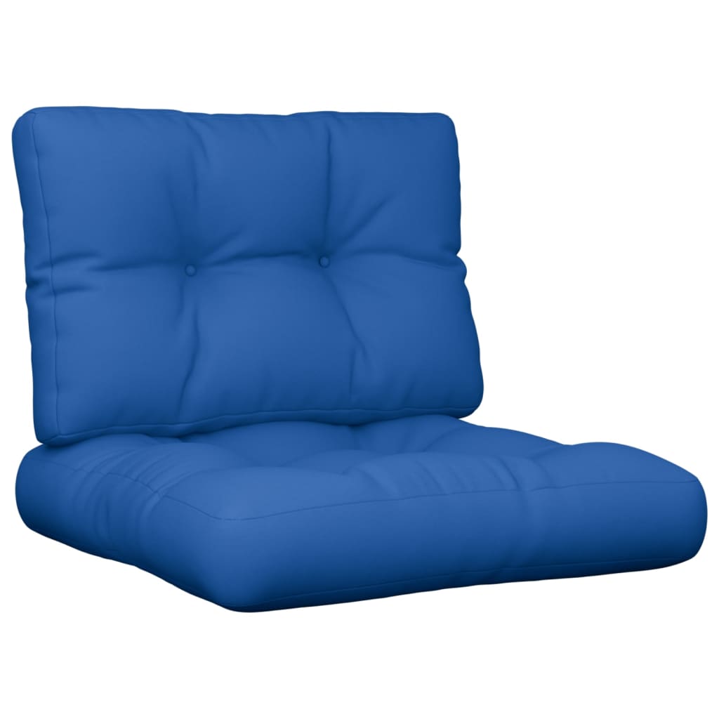 vidaXL وسائد أريكة طبلية 2 قطع أزرق ملكي