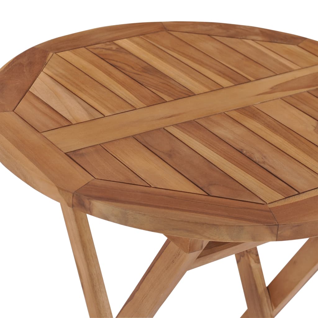 vidaXL طاولة حديقة قابلة للطي بقطر 60 سم خشب ساج صلب