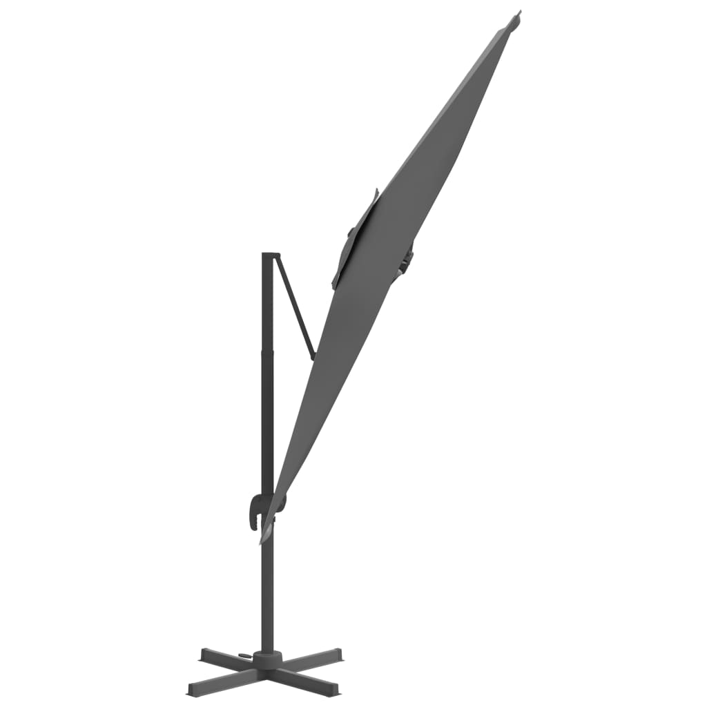 vidaXL مظلة كابولي مع عمود ألومنيوم أنثراسيت 300×300 سم