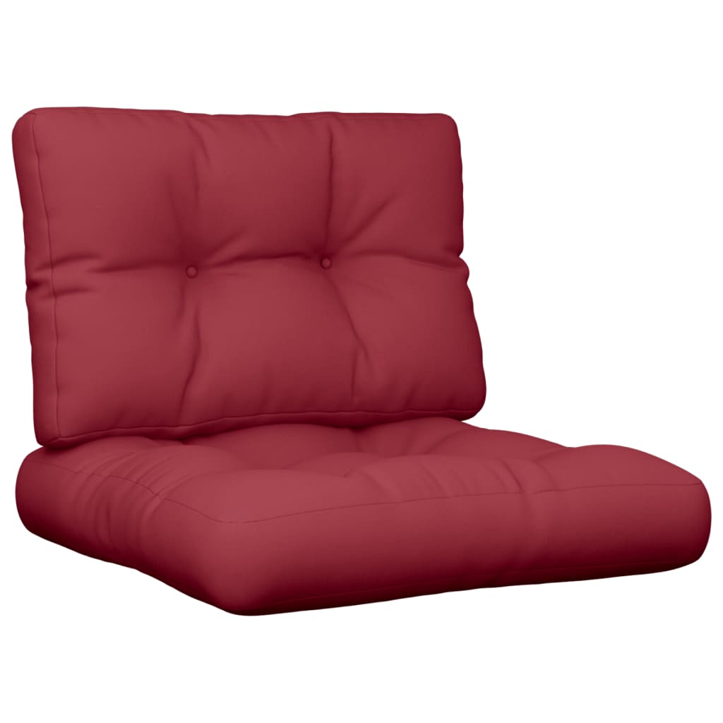 vidaXL وسائد أريكة طبليات 2 قطع أحمر خمري