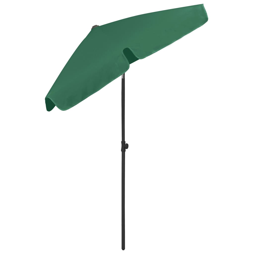vidaXL مظلة شاطئ أخضر 180×120 سم