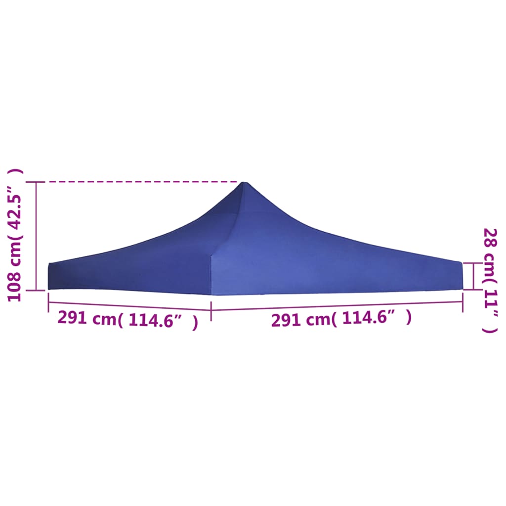 vidaXL سقف خيمة حفلات 3×3 م أزرق