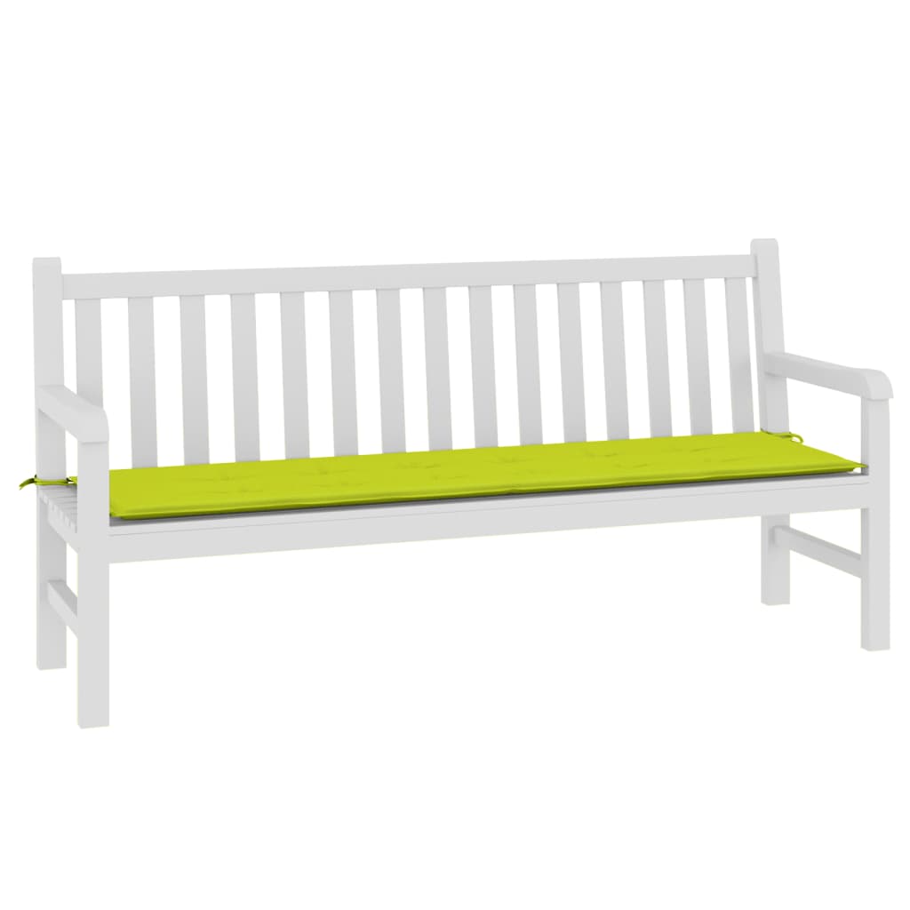 vidaXL وسادة مقعد حديقة أخضر ساطع 180×50×3 سم قماش