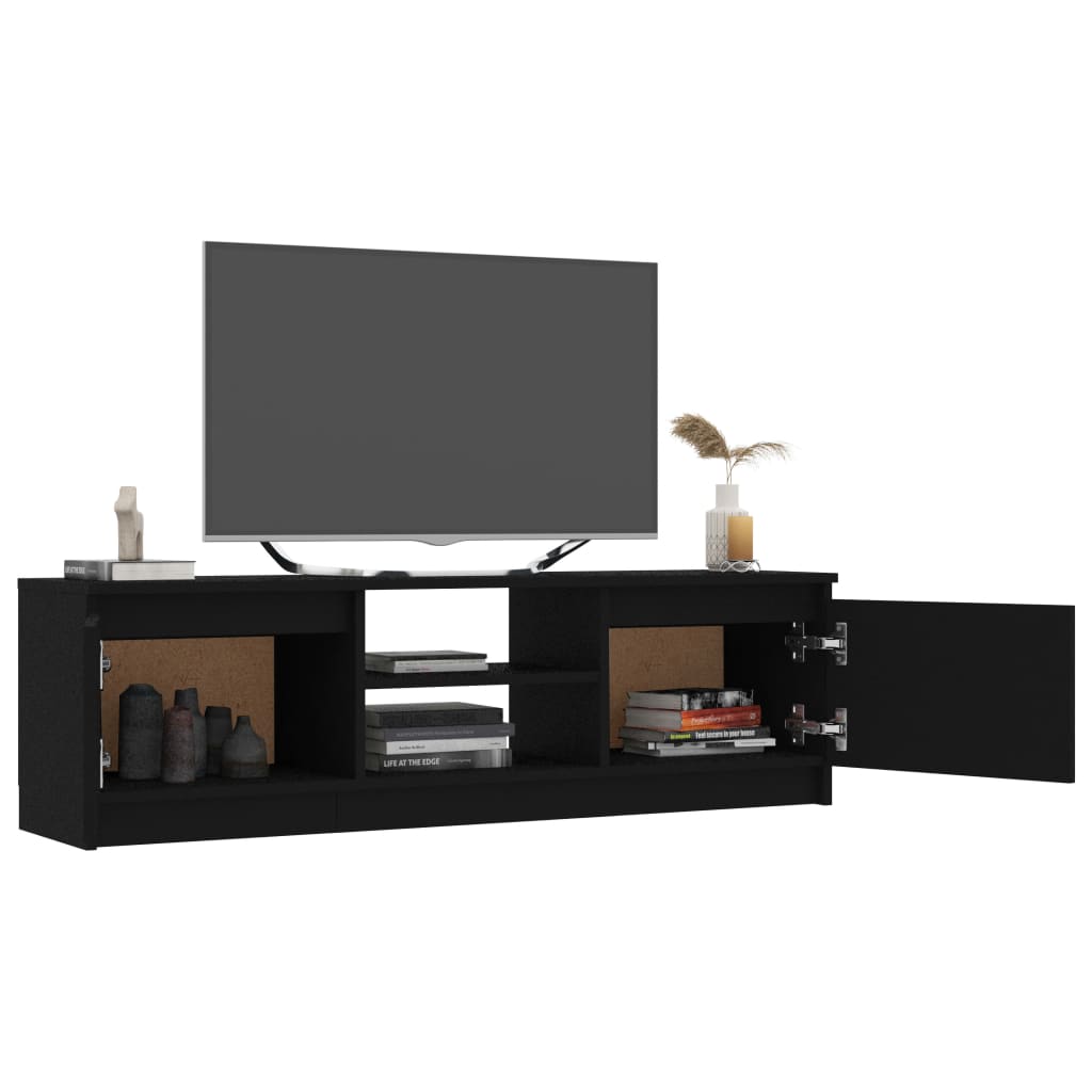 vidaXL خزانة تلفزيون أسود 120×30×35.5 سم خشب صناعي