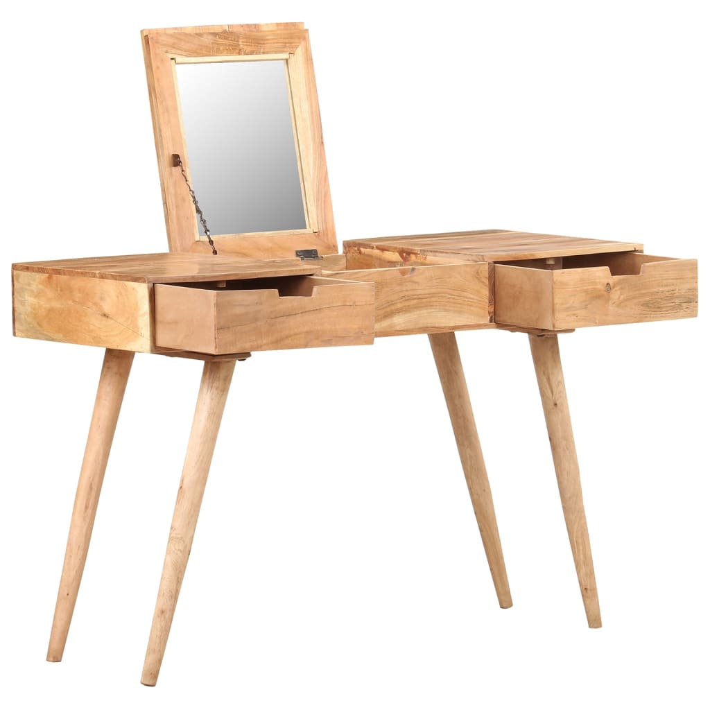 vidaXL طاولة تسريحة مع مرآة 112×45×76 سم خشب سنط صلب