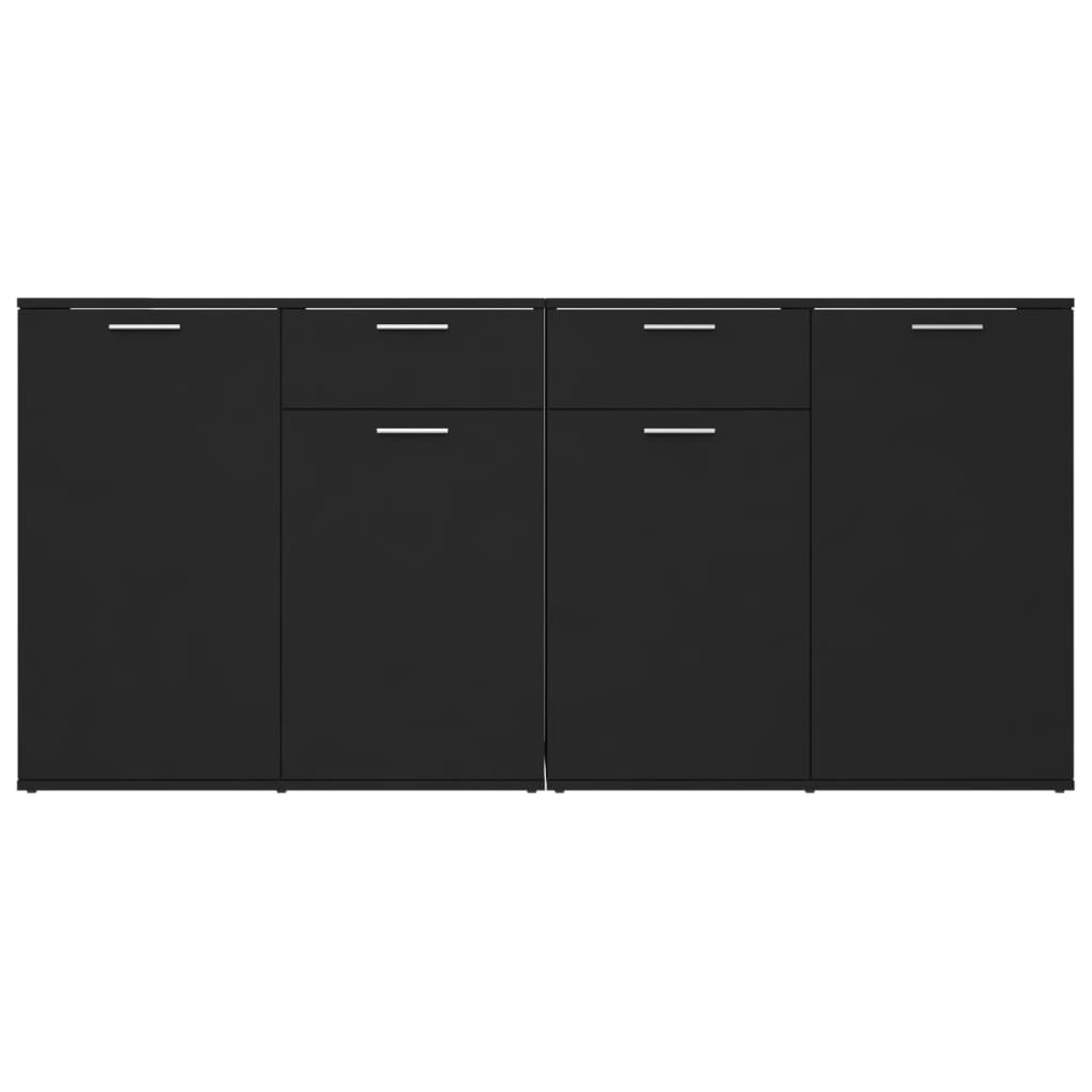 vidaXL خزانة جانبية أسود 160×36×75 سم خشب صناعي