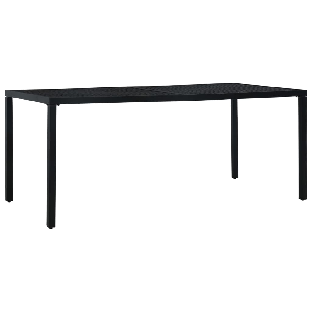 vidaXL طاولة حديقة لون أسود 180×83×72 سم فولاذ