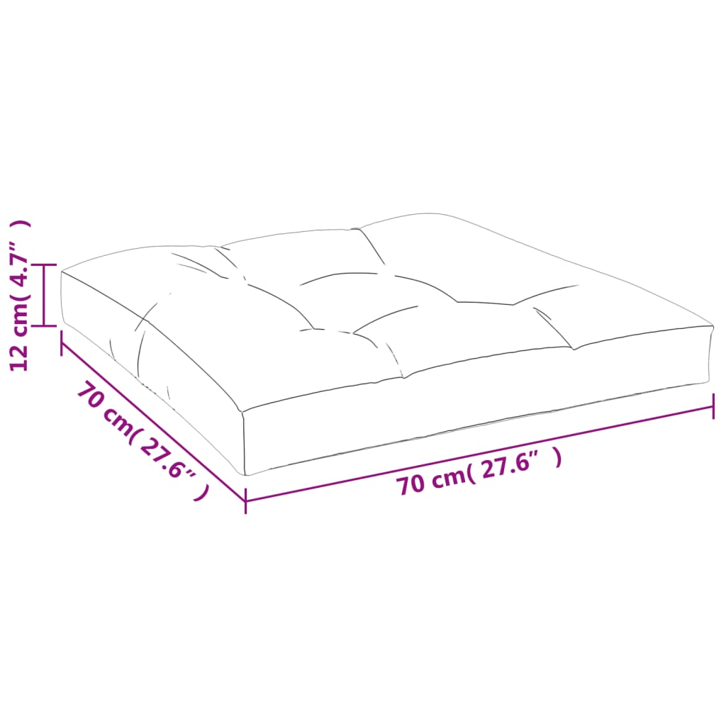 vidaXL وسادة أريكة طبليات كريمي 70×70×10 سم