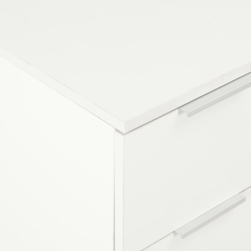 vidaXL خزانة جانبية أبيض لامع 60×35×80 سم خشب حُبيبي
