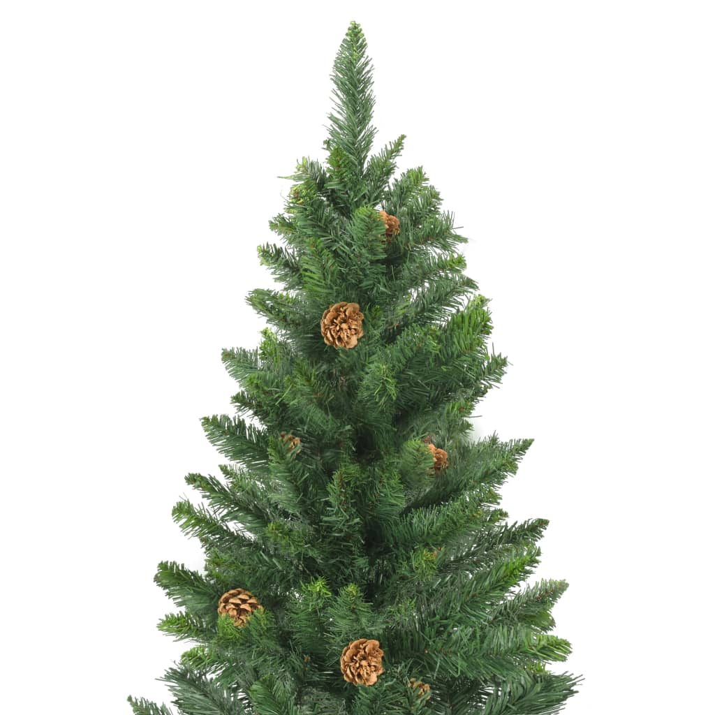 vidaXL شجرة كريسماس صناعية مع أكواز صنوبر أخضر 180 سم