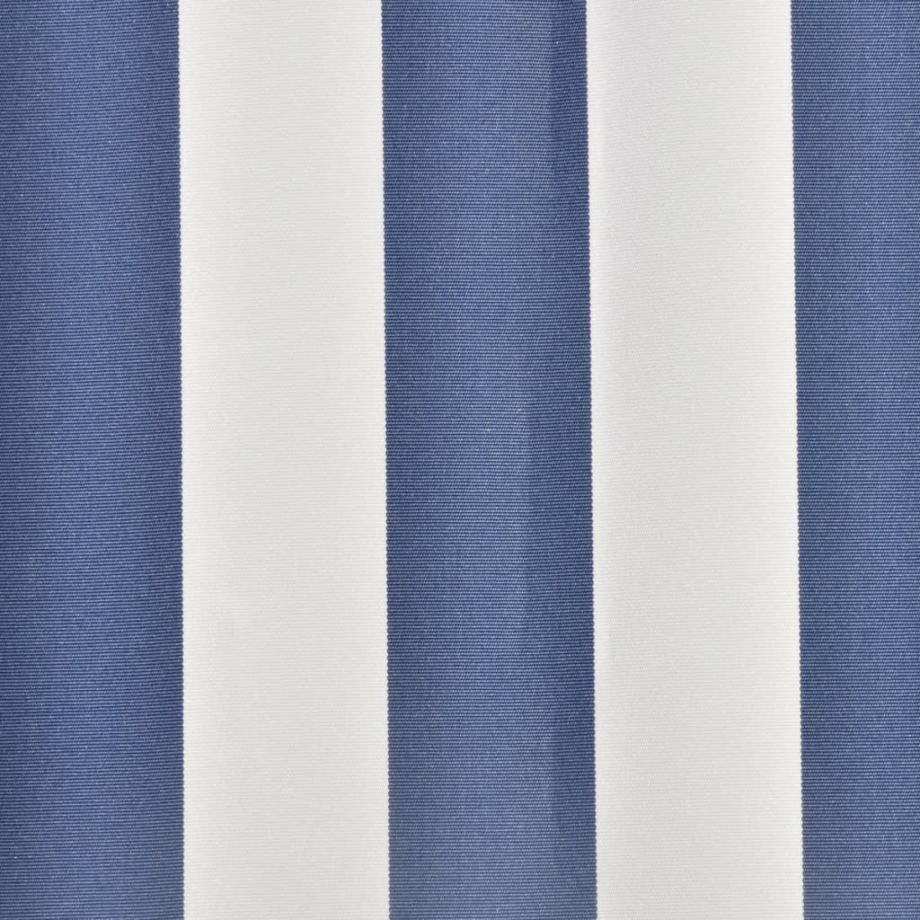 vidaXL غطاء مظلة واقي من الشمس قماش أزرق وأبيض 4×3 م (الإطار غير متضمن)