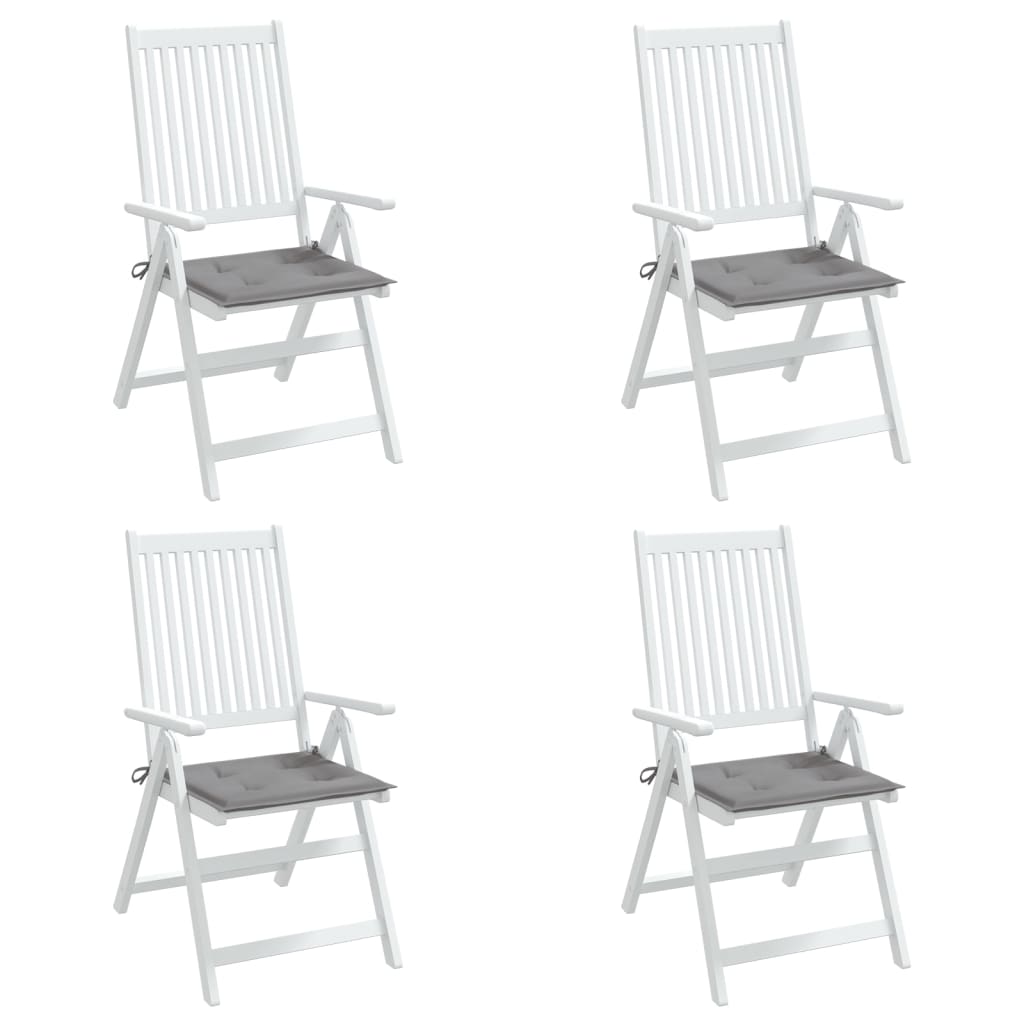 vidaXL وسائد كرسي 4 ق رمادي 50×50×3 سم قماش