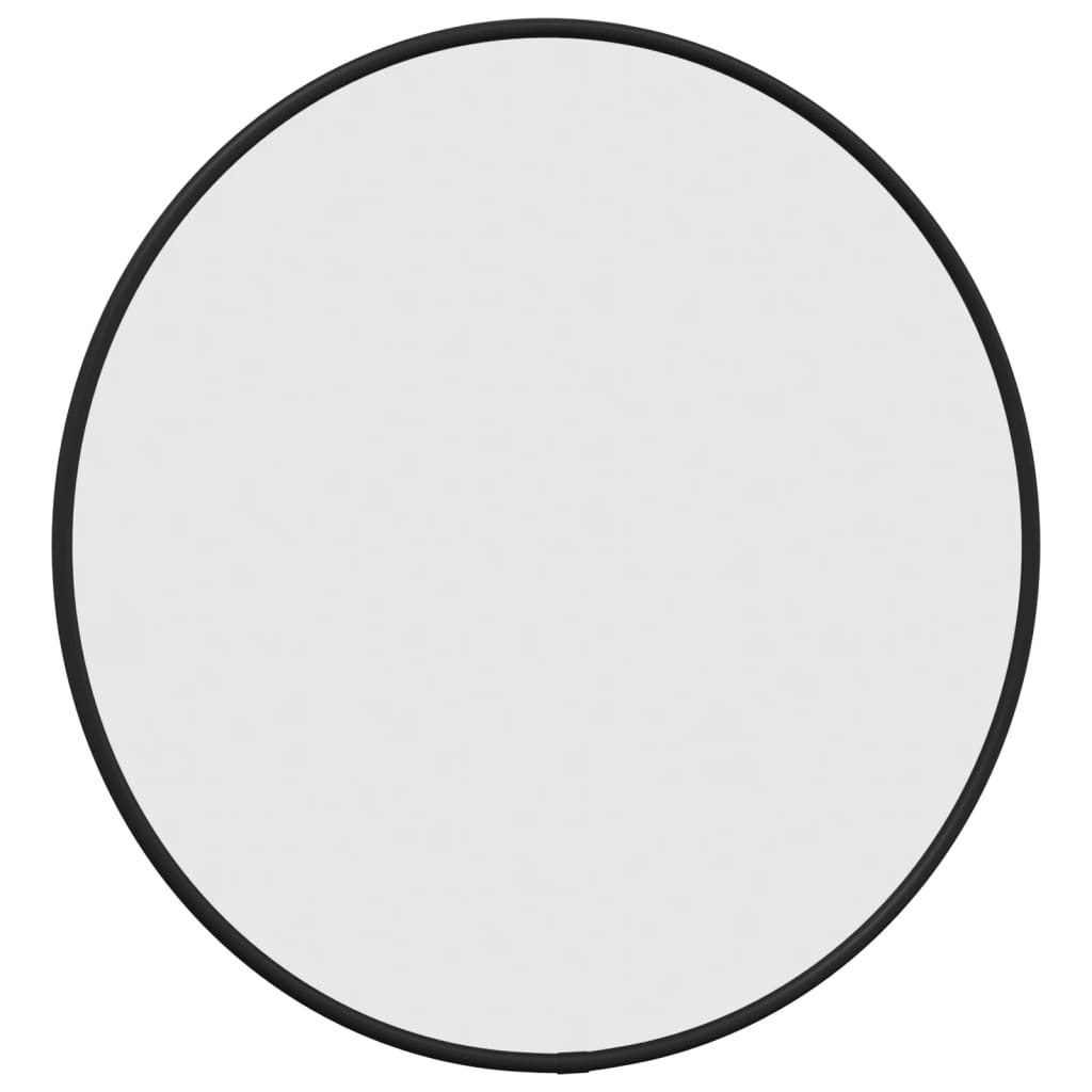 vidaXL مرآة حائط لون أسود قطر 40 سم دائرية
