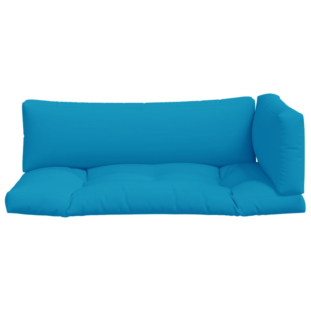 vidaXL وسائد أريكة طبلية 3 ق أزرق