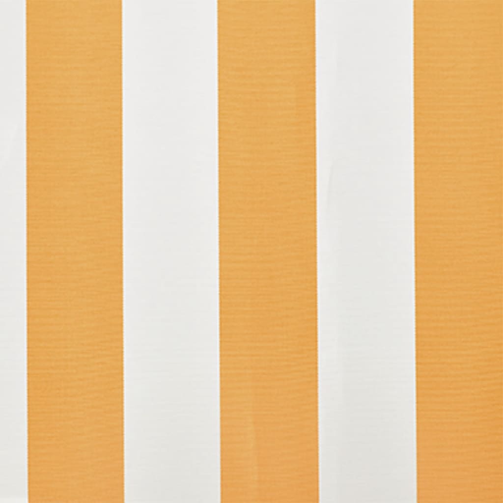 vidaXL غطاء مظلة واقي من الشمس قماش زهرة دوار الشمس أبيض وأصفر4×3 م (الإطار غير متضمن)