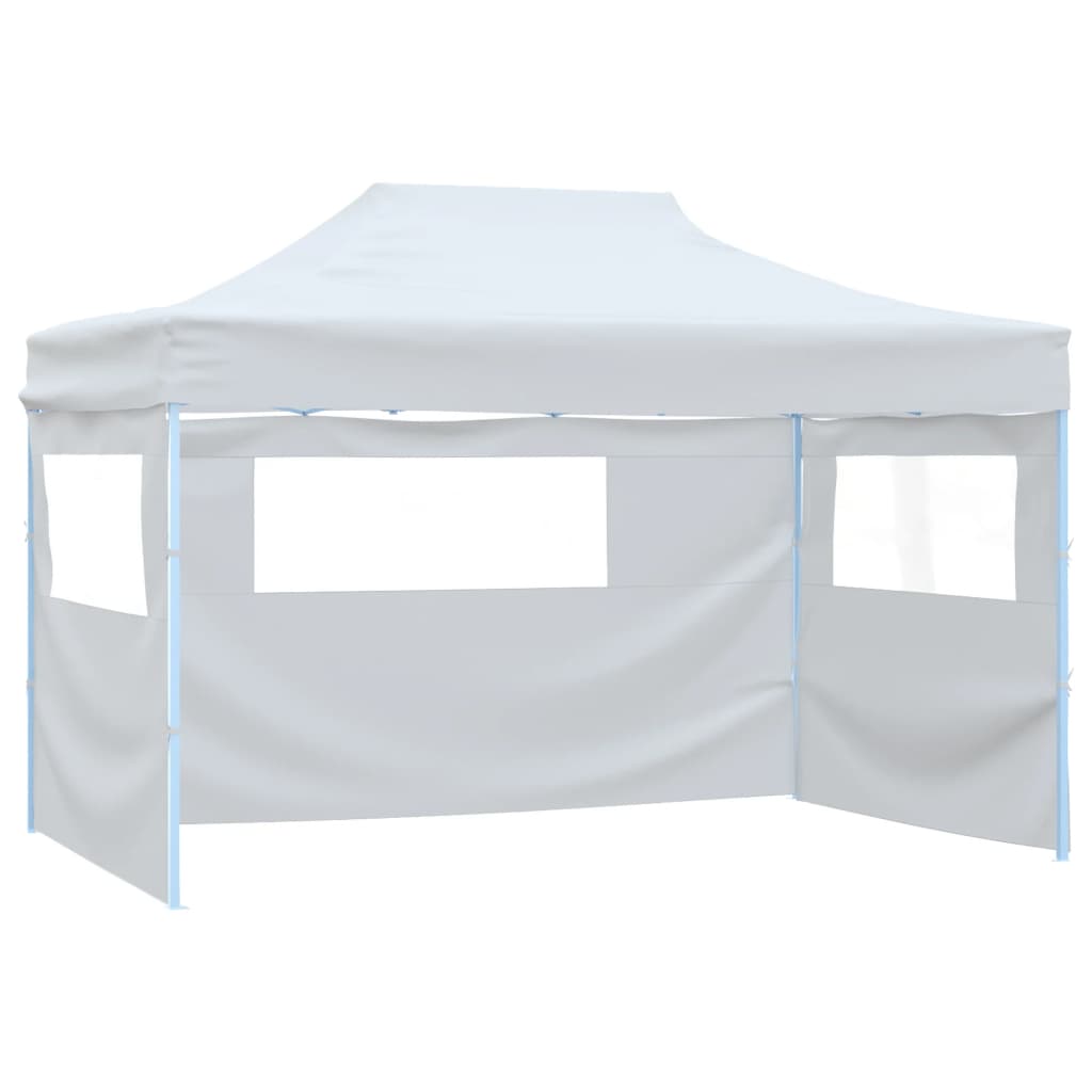 vidaXL خيمة حفلات قابلة للطي مع 3 جدران جانبية 3×4.5 م أبيض