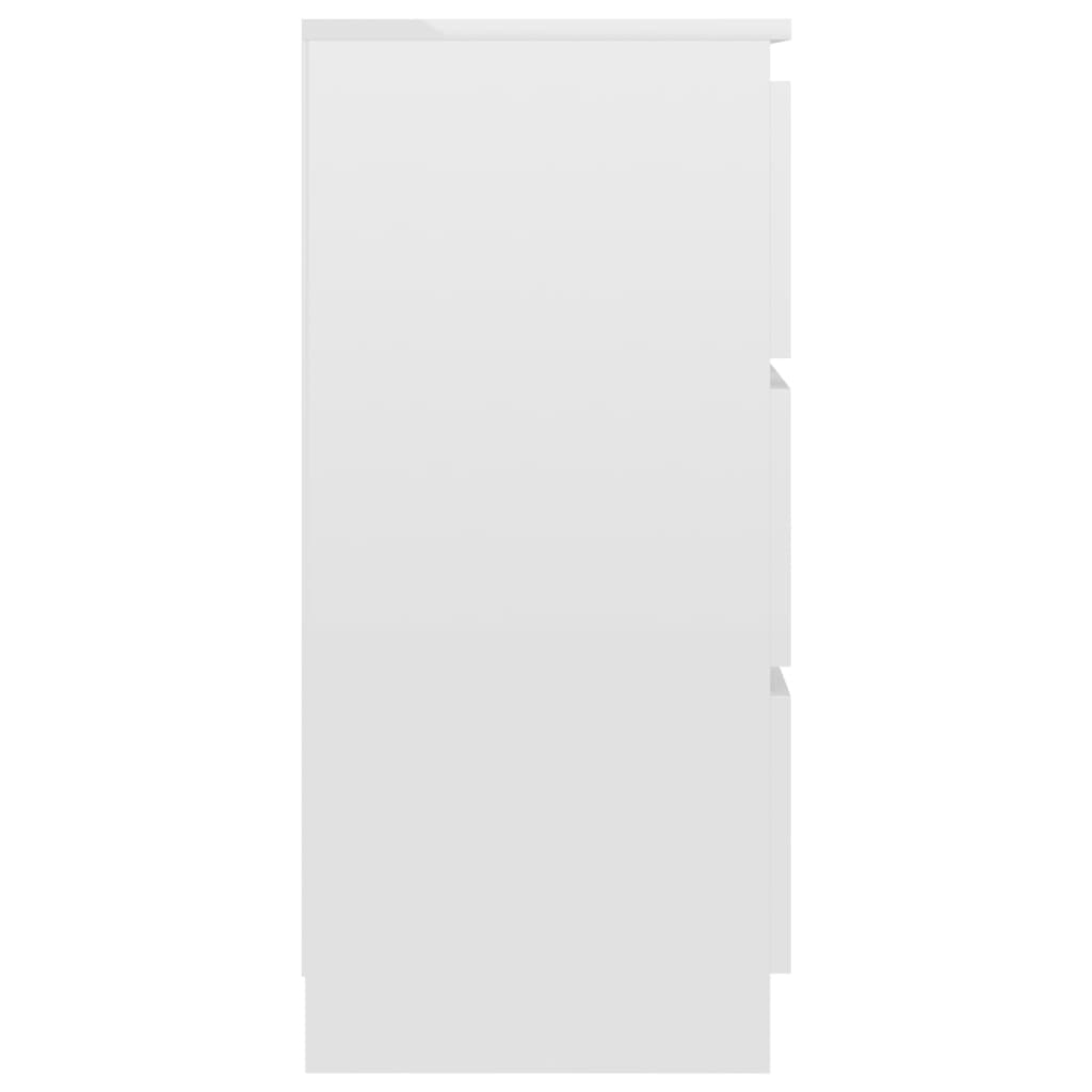 vidaXL خزانة جانبية أبيض لامع 60×35×76 سم خشب حُبيبي