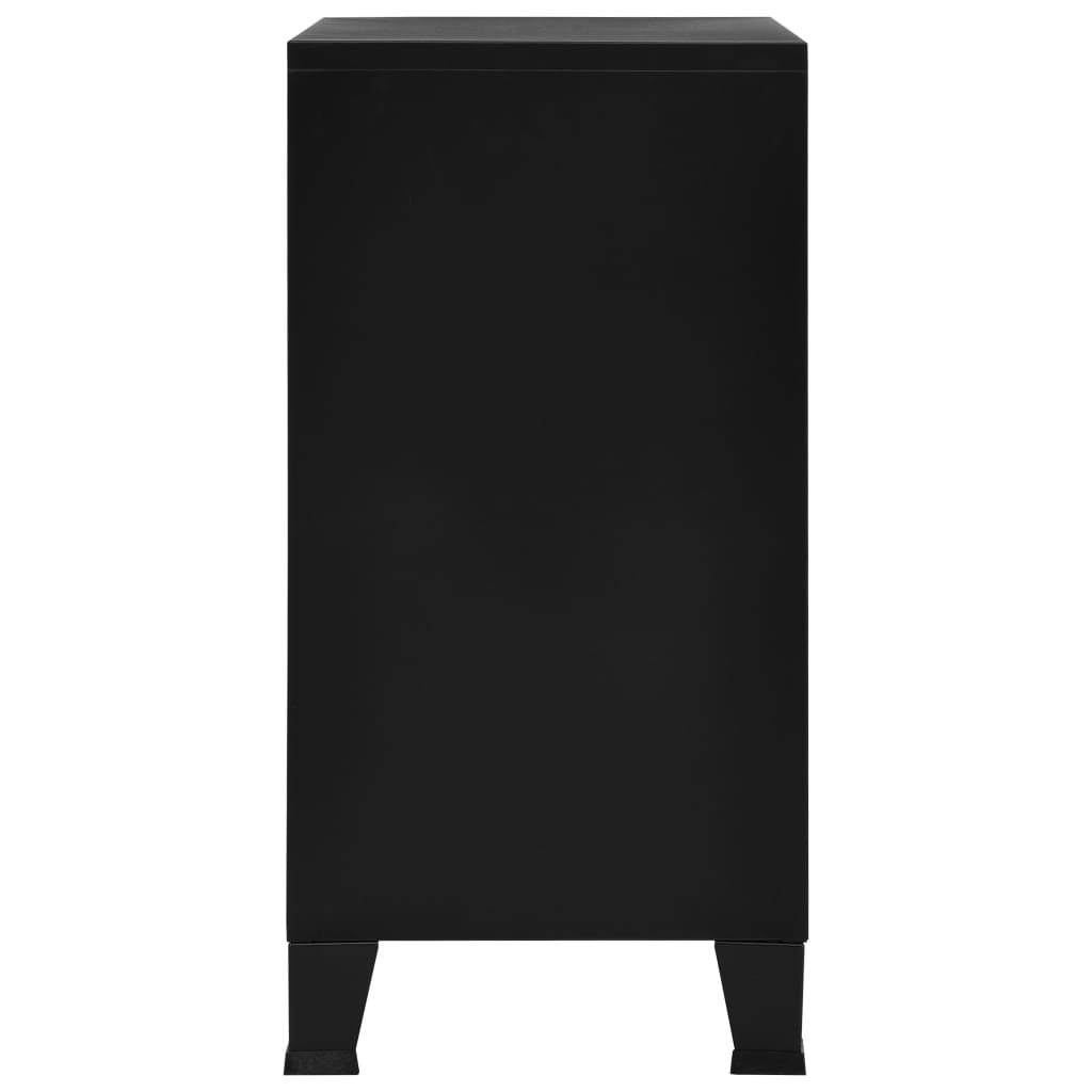 vidaXL خزانة ملفات بعدد 4 أبواب حرفية أسود 75×40×120 سم فولاذ