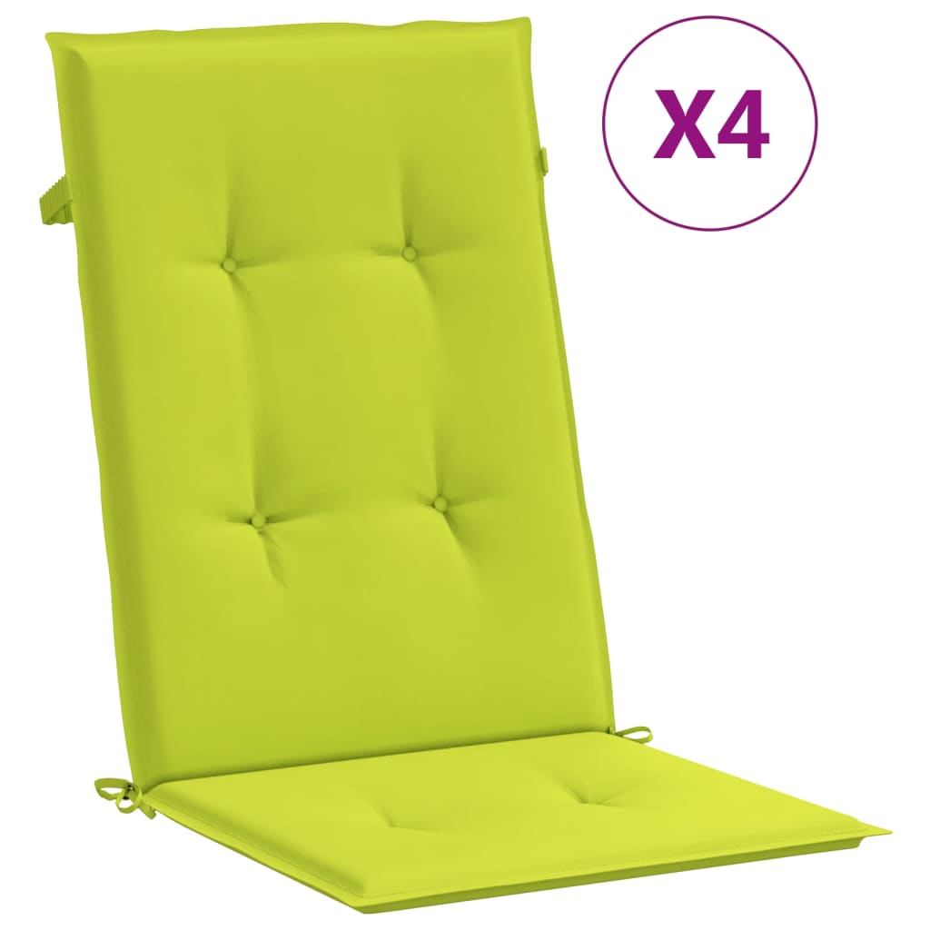 vidaXL وسائد كرسي حديقة 4 ق أخضر ساطع 120×50×3 سم