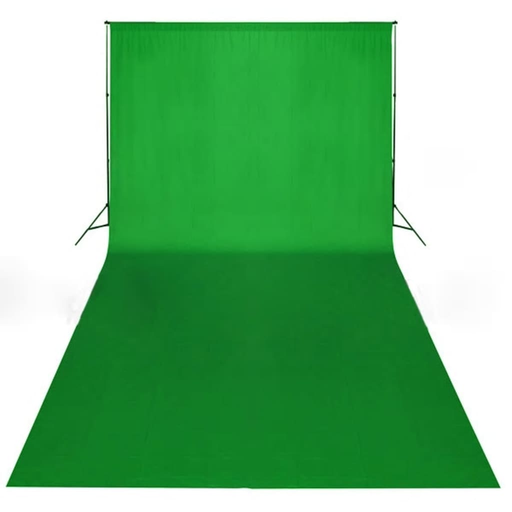 vidaXL ستارة خلفية التصوير قطن أخضر 600×300 سم مفتاح كروما
