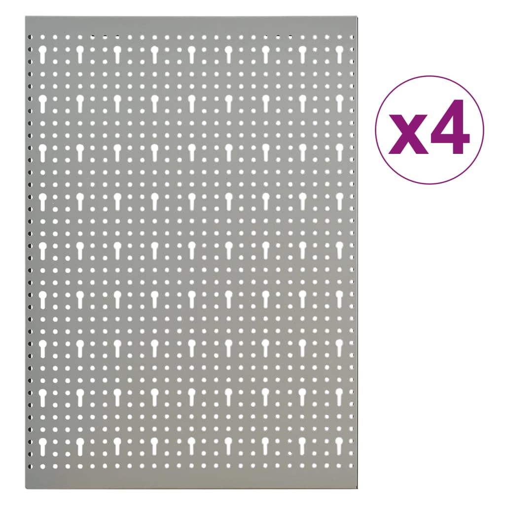 vidaXL لوحات مثقبة جدارية 4 ق 40×58 سم فولاذ