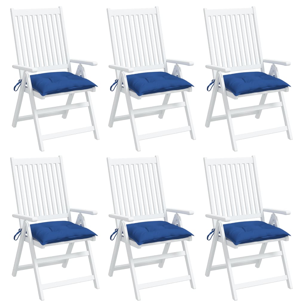 vidaXL وسائد كرسي 6 ق أزرق 40×40×7 سم