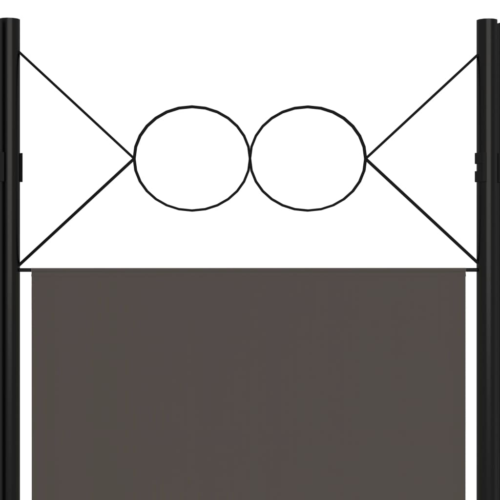 vidaXL مقسم غرفة ذو 3 ألواح أنثراسيت 120×180 سم