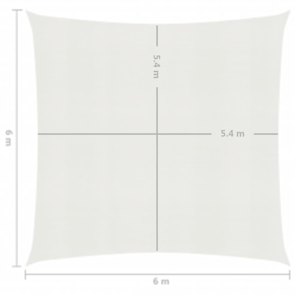 vidaXL مظلة شراعية 160 جم/م² أبيض 6×6 م HDPE