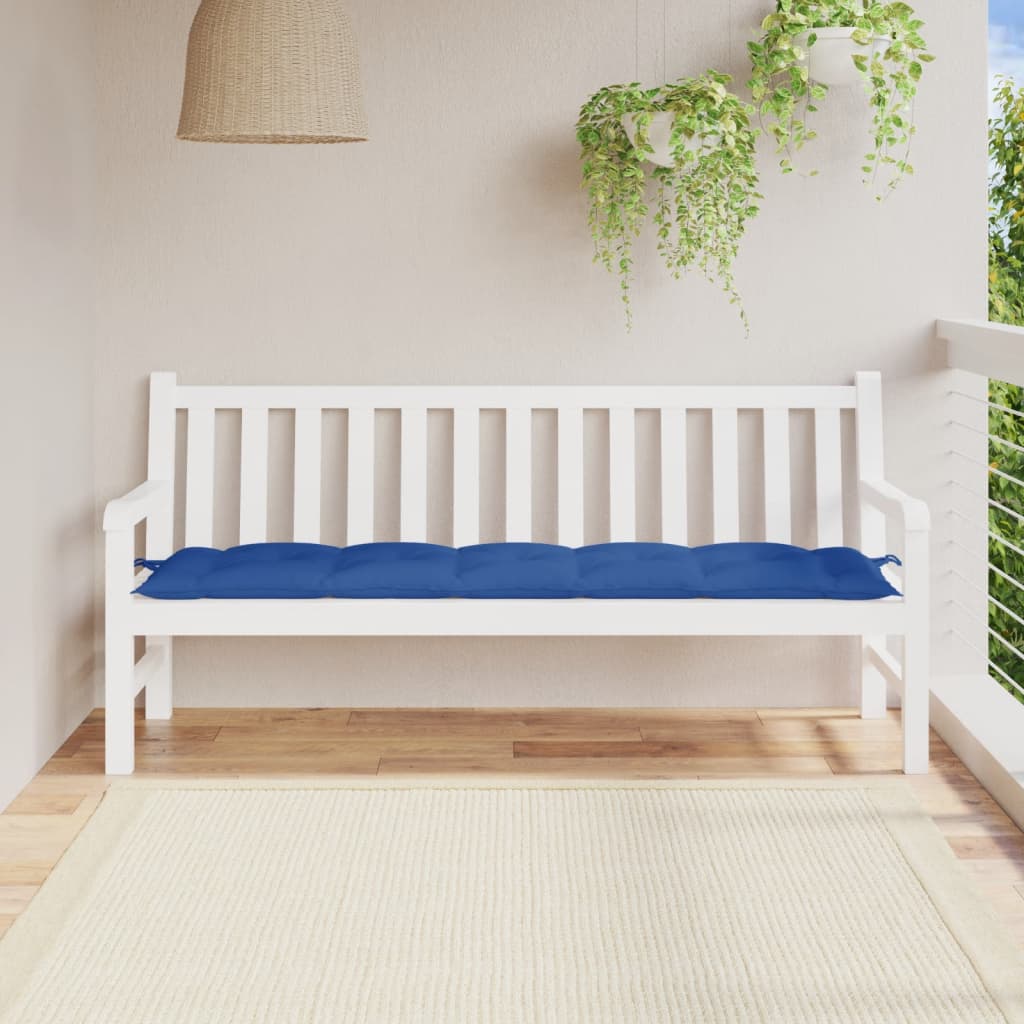 vidaXL وسادة مقعد حديقة أزرق 180×50×7 سم قماش