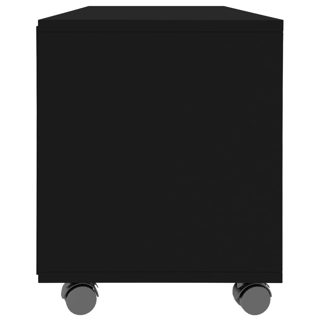 vidaXL خزانة تلفزيون بعجلات لون أسود 90×35×35 سم خشب صناعي