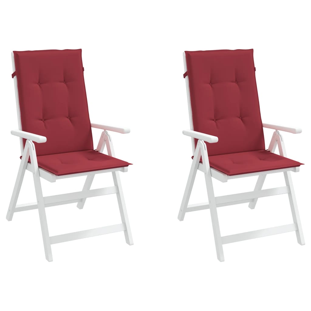 vidaXL وسائد كرسي حديقة 2 ق أحمر خمري 120×50×3 سم