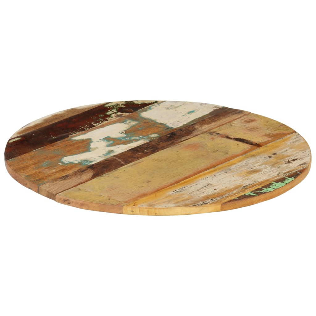 vidaXL سطح طاولة دائري 60 سم 15-16 ملم خشب صلب مستصلح