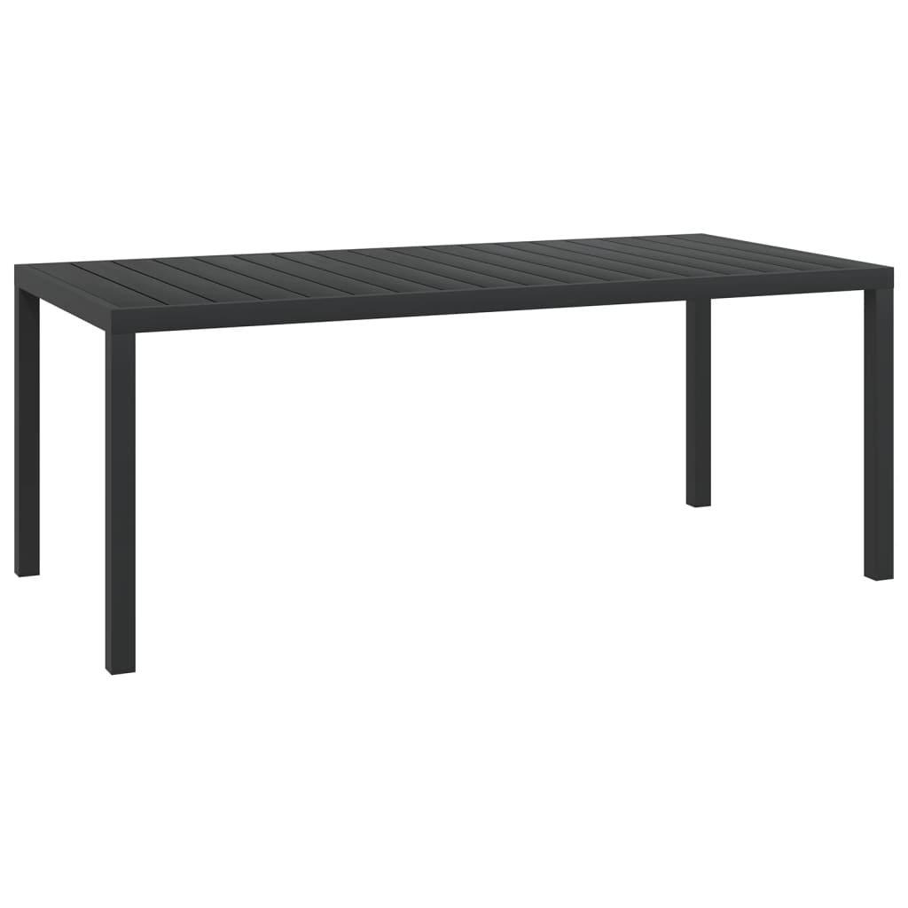 vidaXL طاولة حديقة أسود 185×90×74 سم ألومنيوم و WPC